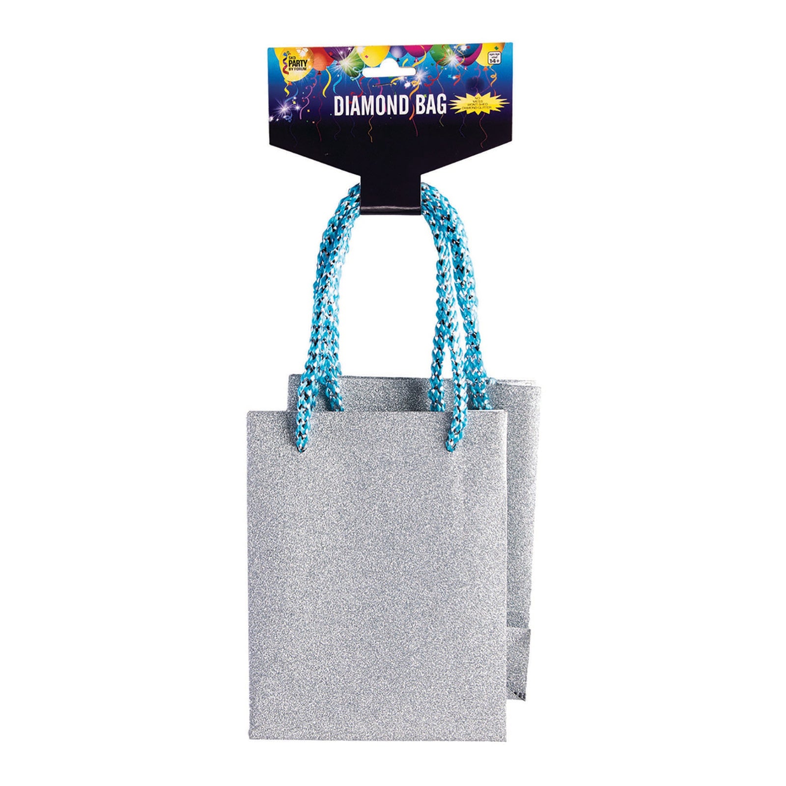 Diamond Gift Bag Light Blue 13cm X 10cm X 10cm 1
