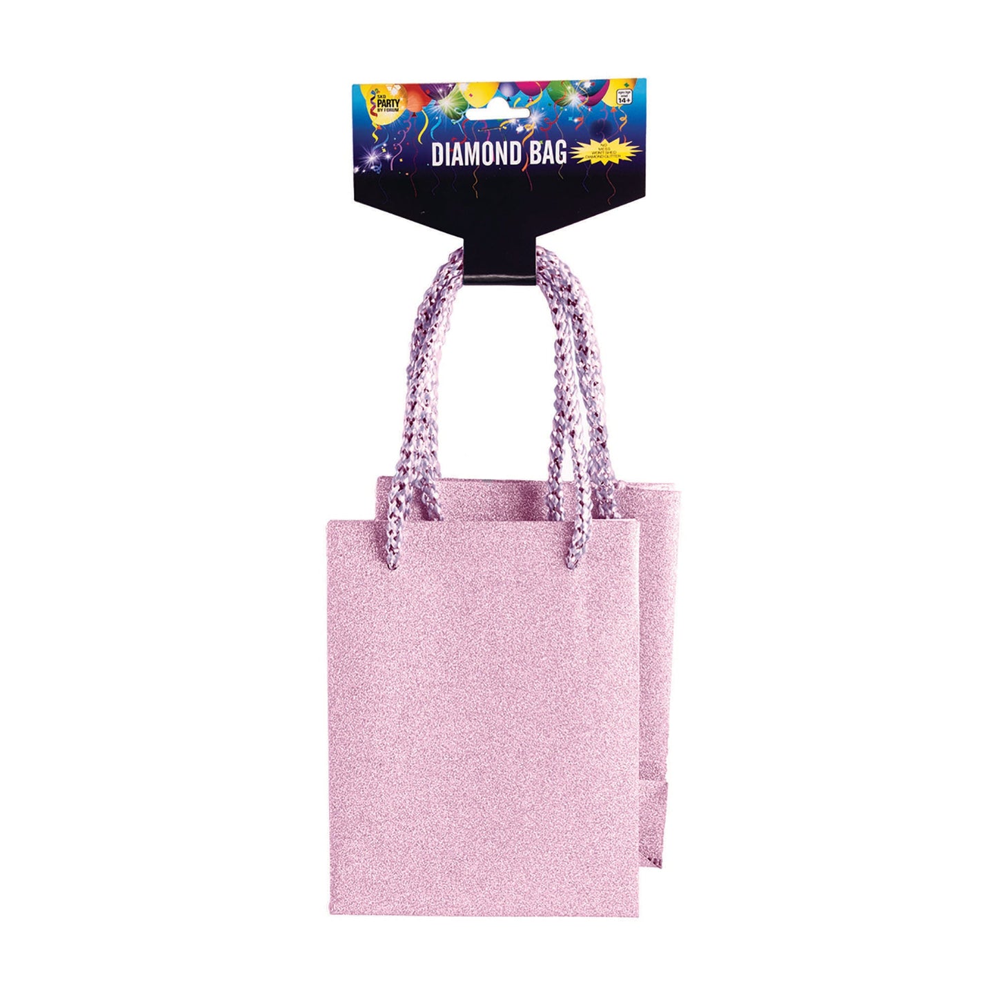 Diamond Gift Bag Light Pink 13cm X 10cm X 10cm 1