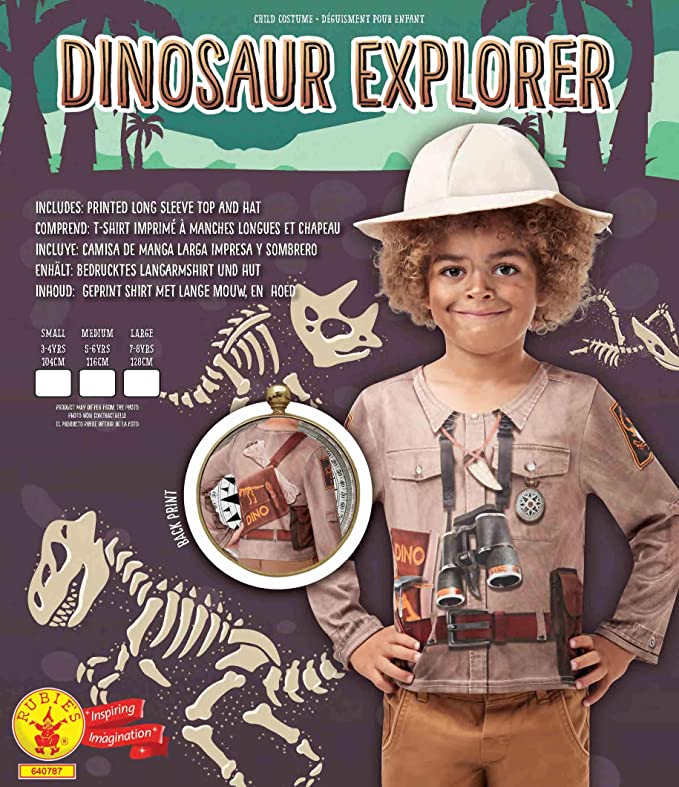 Dino Explorer Kids Costume and Hat 4