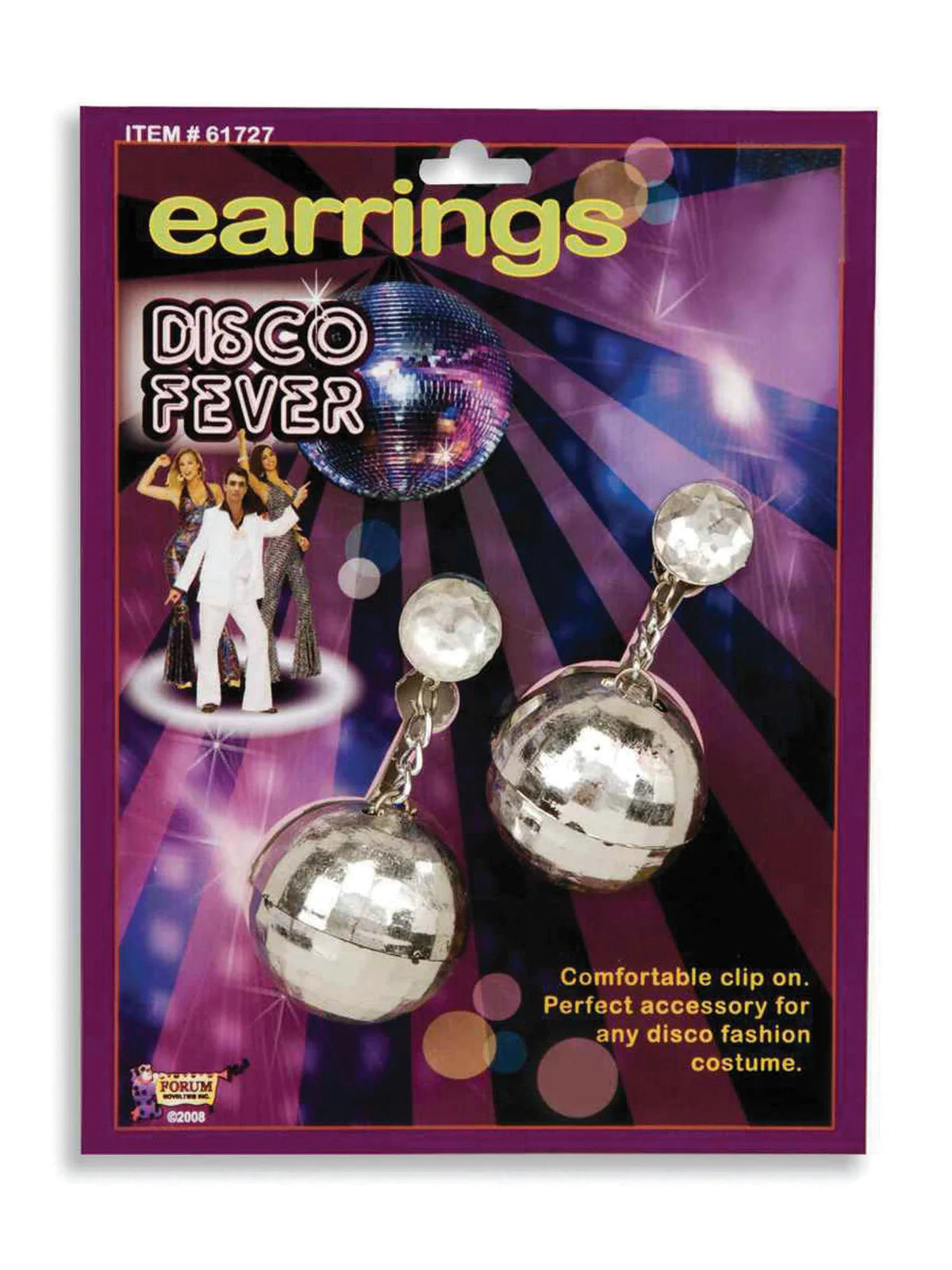 Disco Ball Earrings Clip On Costume Accessory 1
