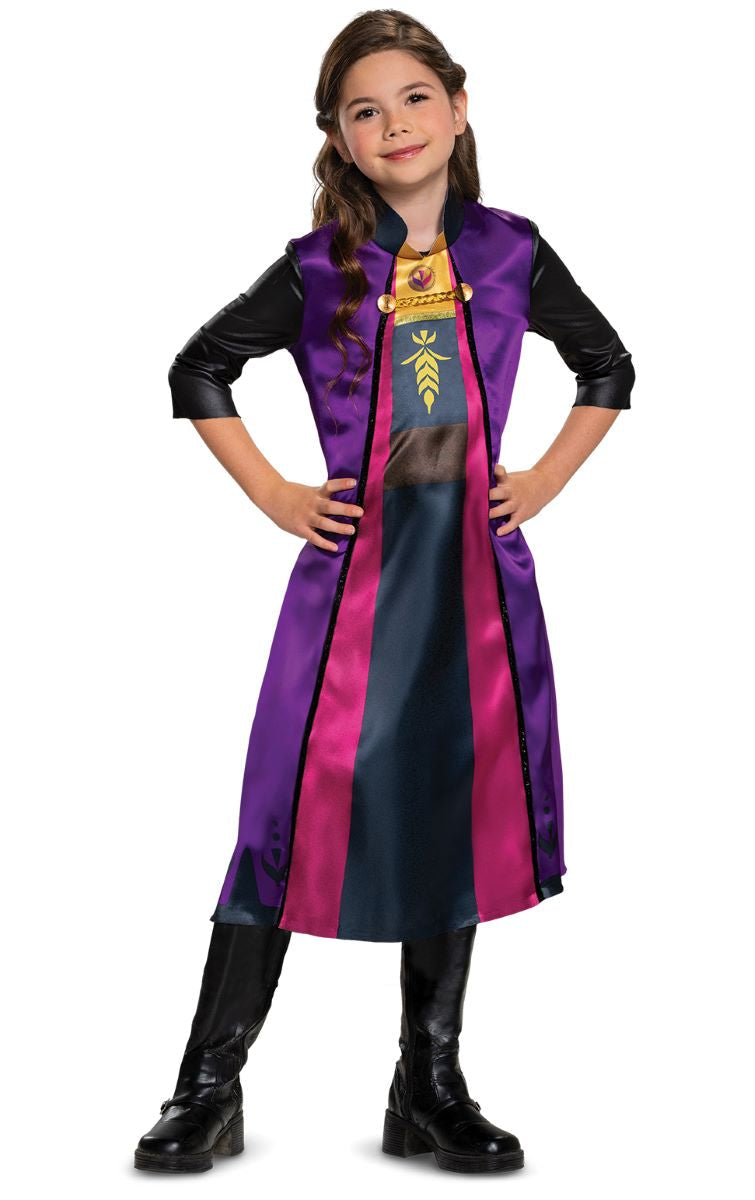 Disney Anna Frozen Travelling Costume Child Purple and Black Dress 1