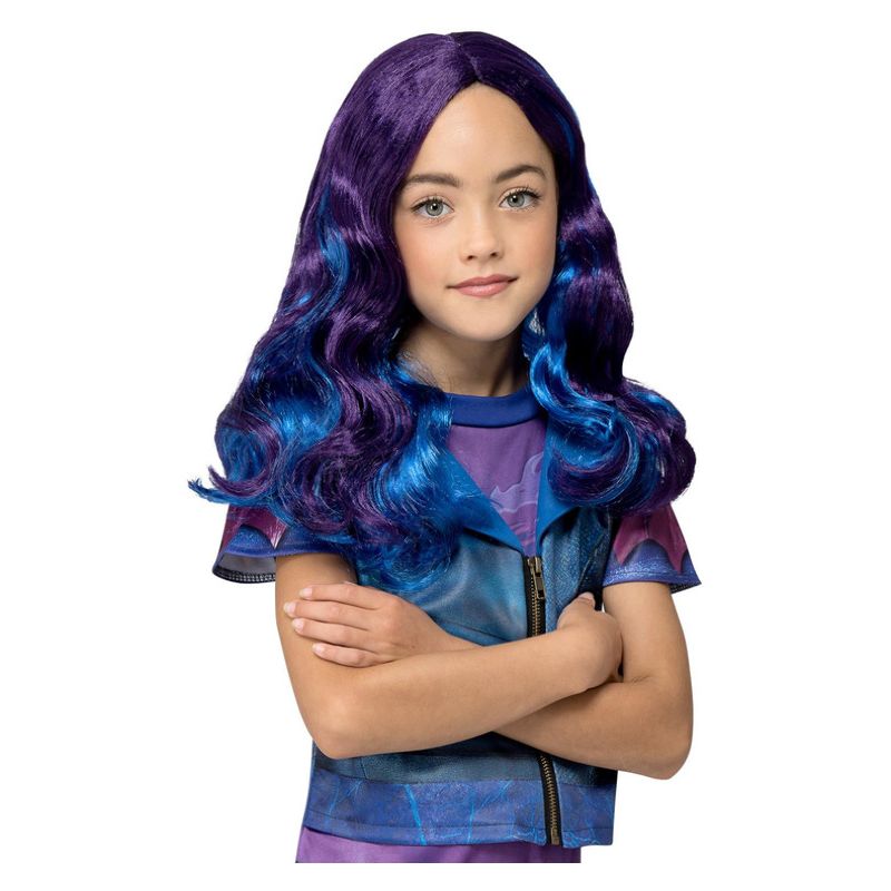 Disney Descendants Mal Wig Child Blue Purple_1