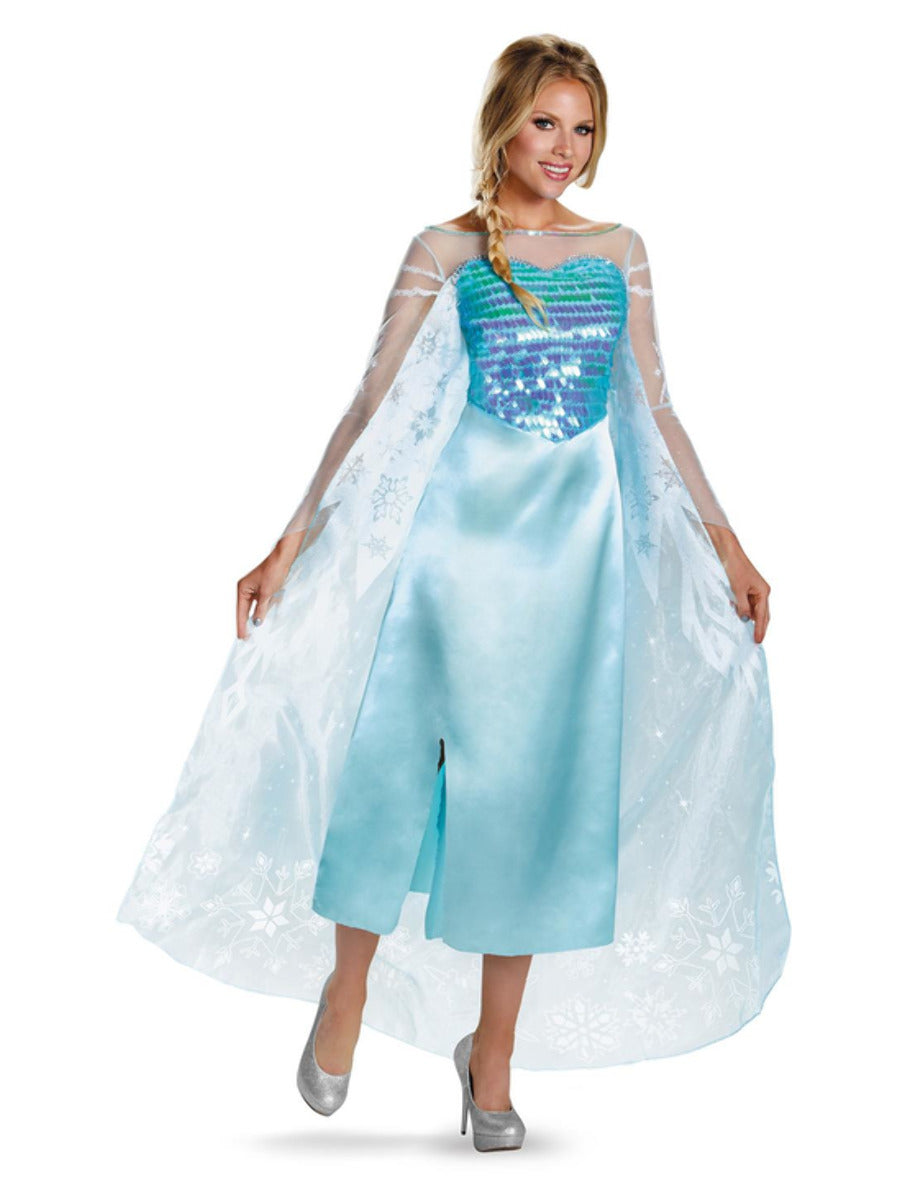 Disney Frozen Elsa Classic Costume Adult Blue Dress with Cape 1