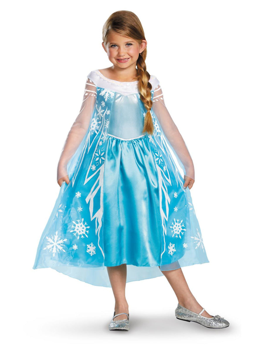 Disney Frozen Elsa Deluxe Costume Child Blue Dress with Cape 1
