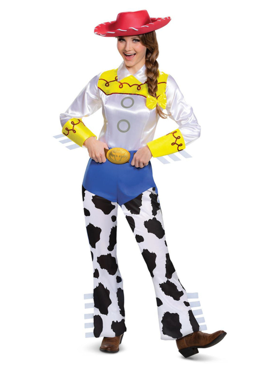 Disney Pixar Toy Story 4 Jessie Classic Costume Adult Jumpsuit Attached Shirt Hat Hair Bow 1