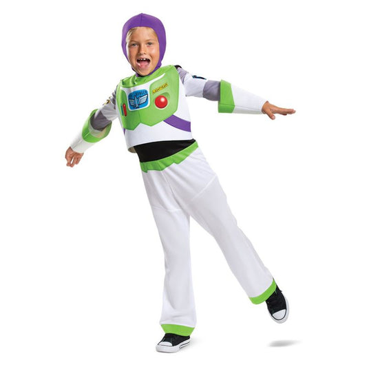 Disney Pixar Toy Story Buzz Deluxe Costume Child White Hooded All In One 1