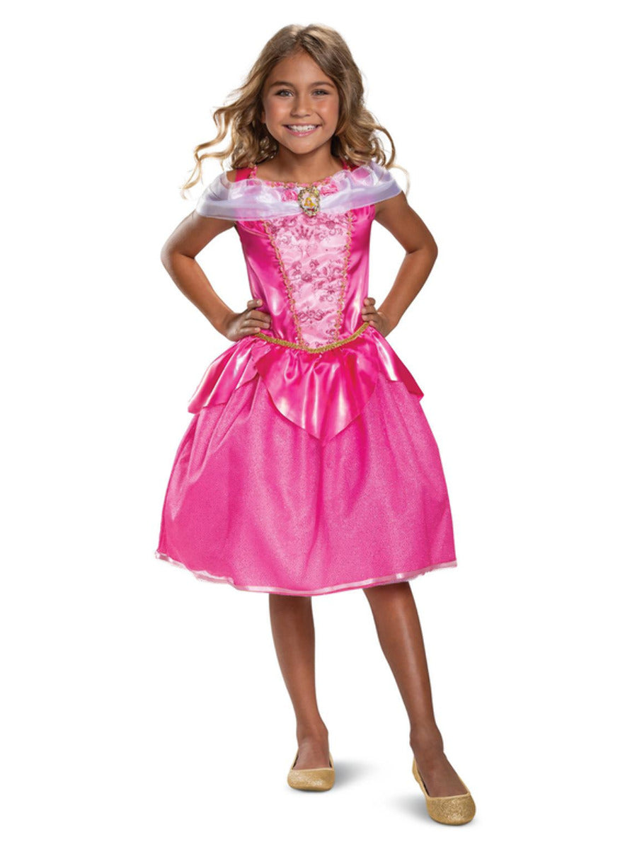 Disney Sleeping Beauty Aurora Deluxe Costume Child Pink Dress with Cameo 1