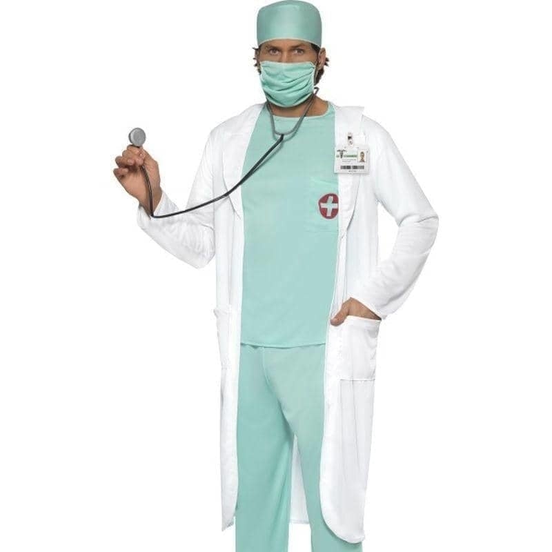 Doctor Costume Adult White Blue_1