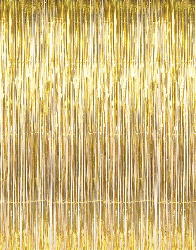 Doorway Curtain Gold Tinsel 240cm x 94cm Party Decoration 2