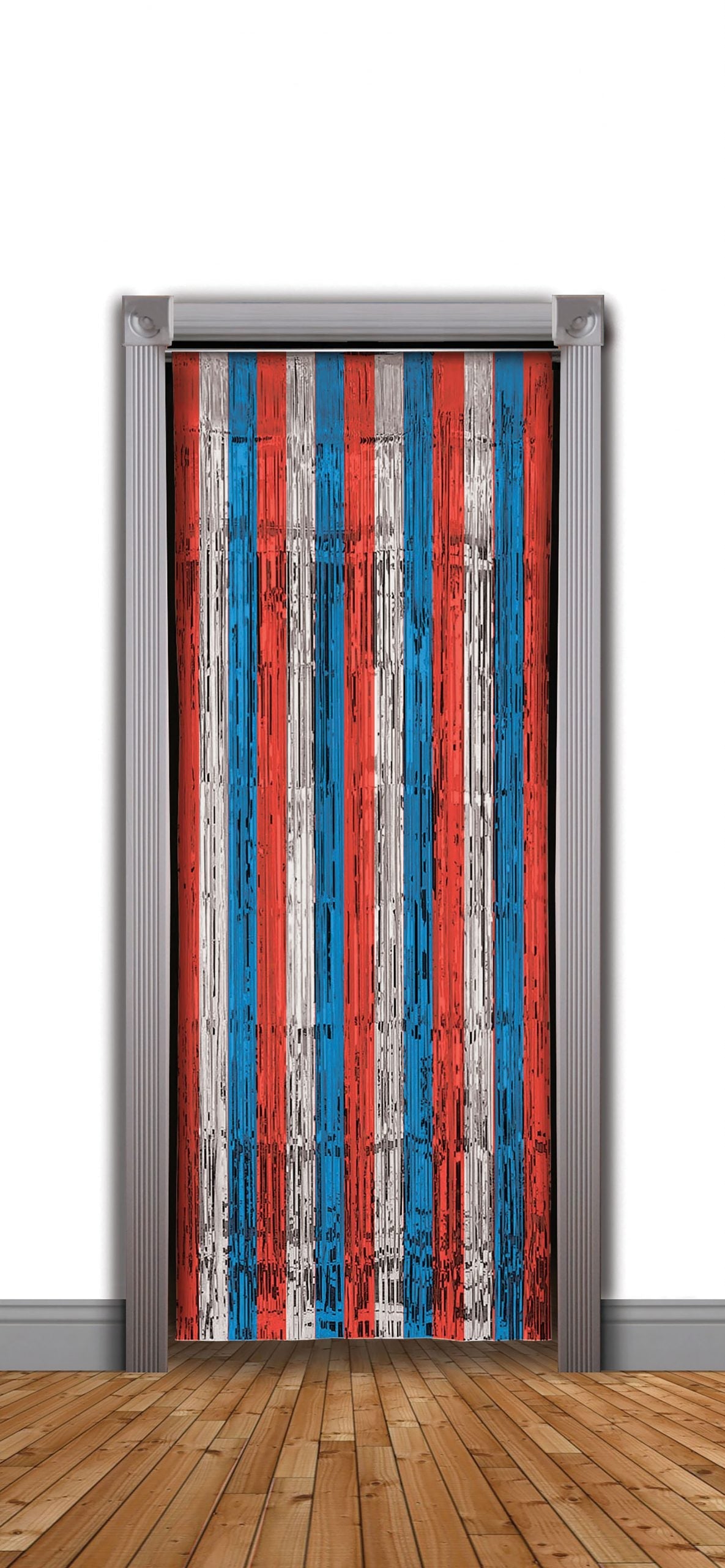 Doorway Curtain Rd Sil Blu Tinsel 240x94cm Party Goods Unisex 1