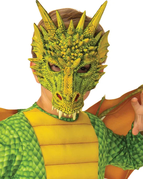 Dragon Green Child Costume 3D Mask and Scales 2