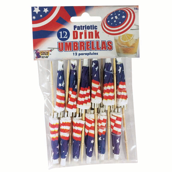 Drink Umbrella USA Flag Pack of 12 Cocktail Decoration_3
