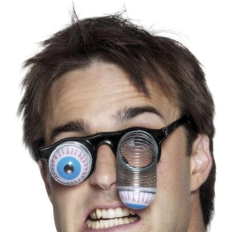Droopy Eye Specs Adult Black Metal Springs 1