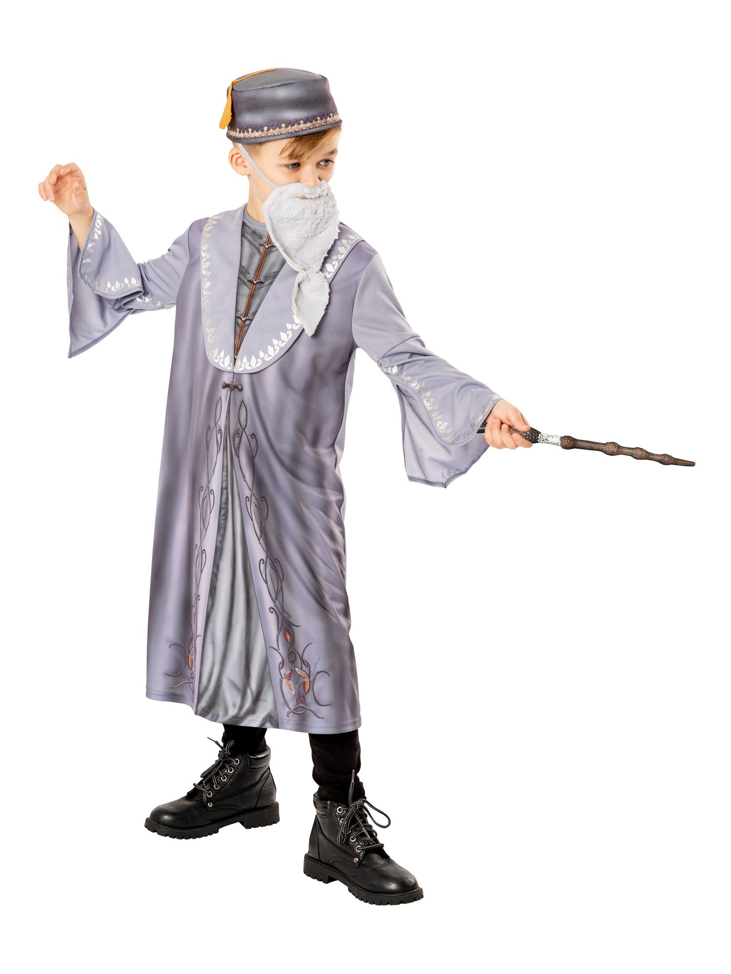Dumbledore Wizard Costume Kids Grey Headmaster Robes 2