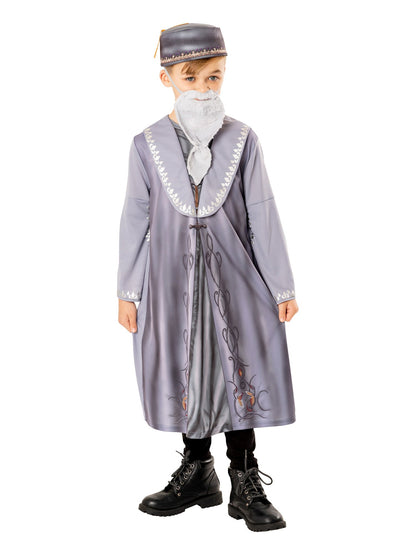 Dumbledore Wizard Costume Kids Grey Headmaster Robes 4