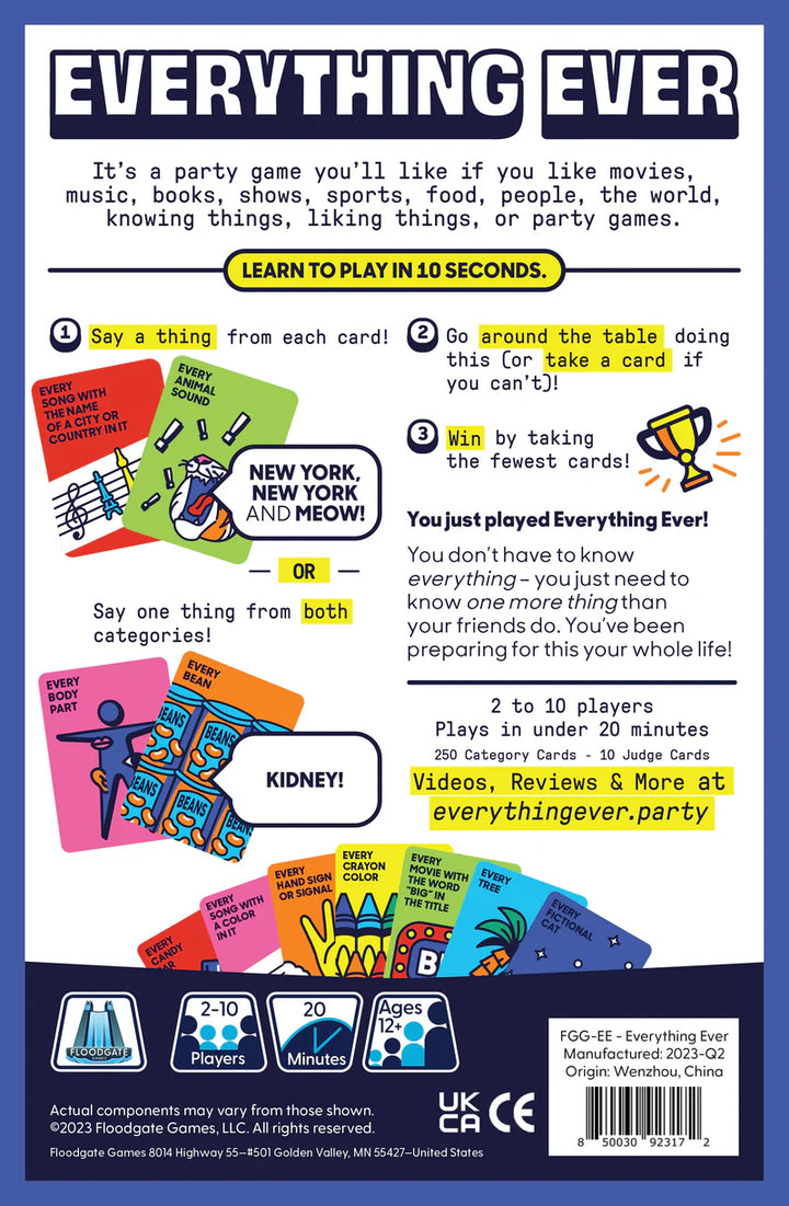 Everything Ever Board Game by Flood Gate