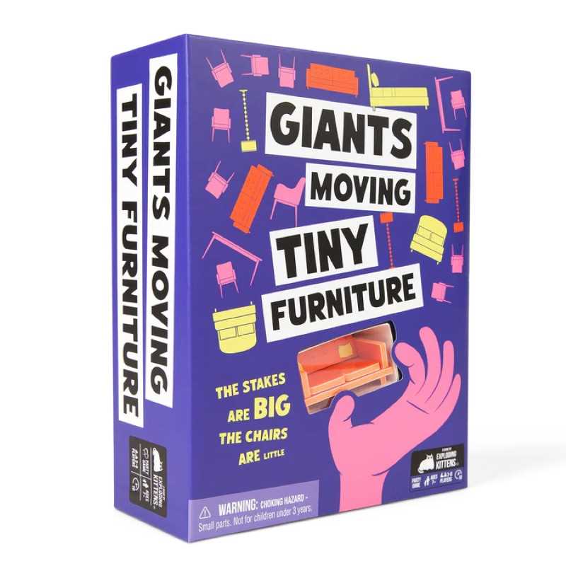 Giants Moving Tiny Furniture Board Game by Exploding Kittens 1