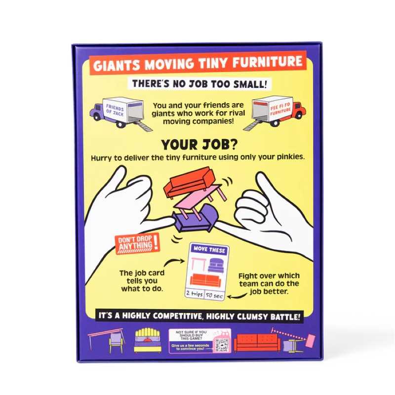 Giants Moving Tiny Furniture Board Game by Exploding Kittens 2