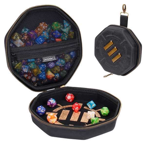 Tabletop Rpgs Dice Tray and Case Black Dice Set by Enhance 1