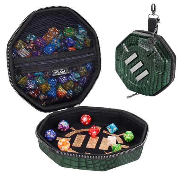 Tabletop Rpgs Dice Tray and Case Collectors Edition Green Dice Set 1