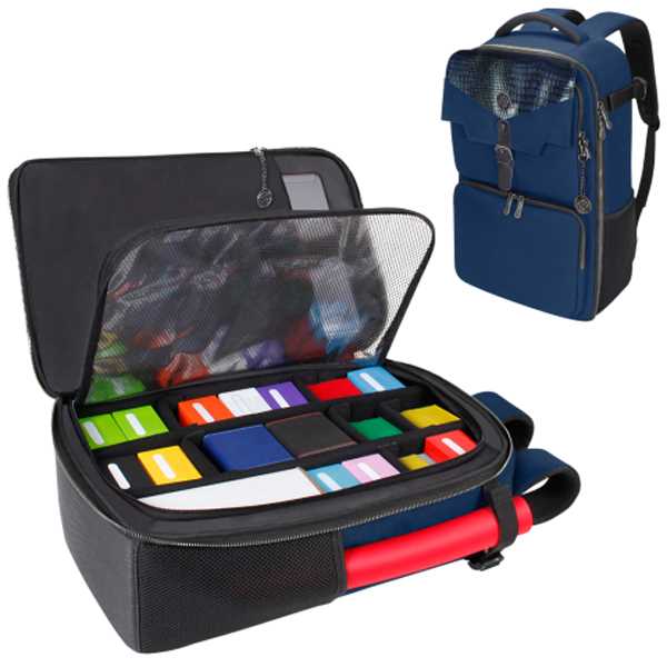 TCG Trading Card Backpack Collectors Edition Blue Playmat by Enhance 1