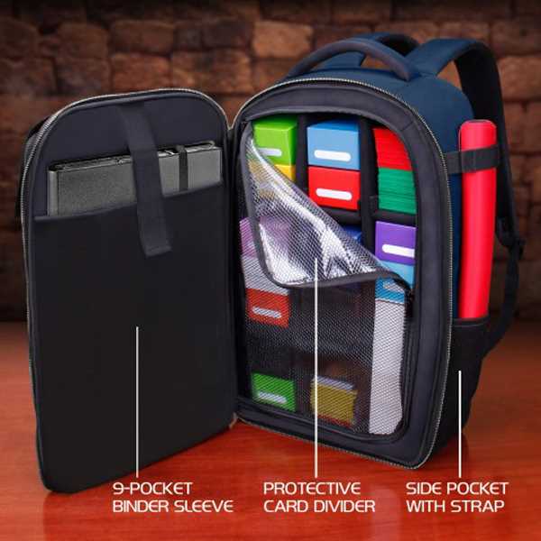 TCG Trading Card Backpack Collectors Edition Blue Playmat by Enhance 2