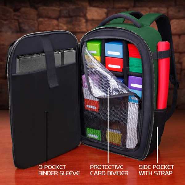 TCG Trading Card Backpack Collectors Edition Green Playmat by Enhance 2