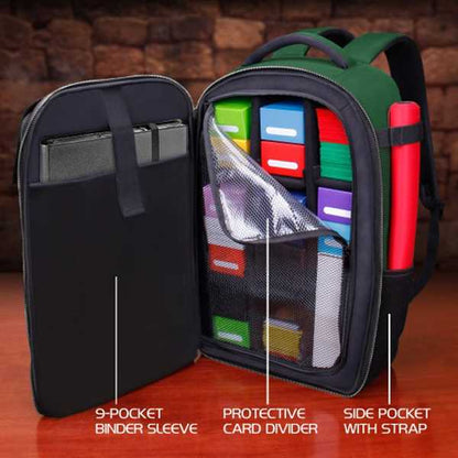 TCG Trading Card Backpack Collectors Edition Green Playmat by Enhance 2