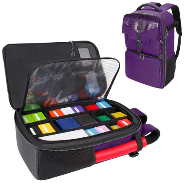 TCG Trading Card Backpack Collectors Edition Purple Playmat by Enhance 1