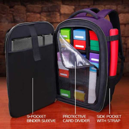 TCG Trading Card Backpack Collectors Edition Purple Playmat by Enhance 2