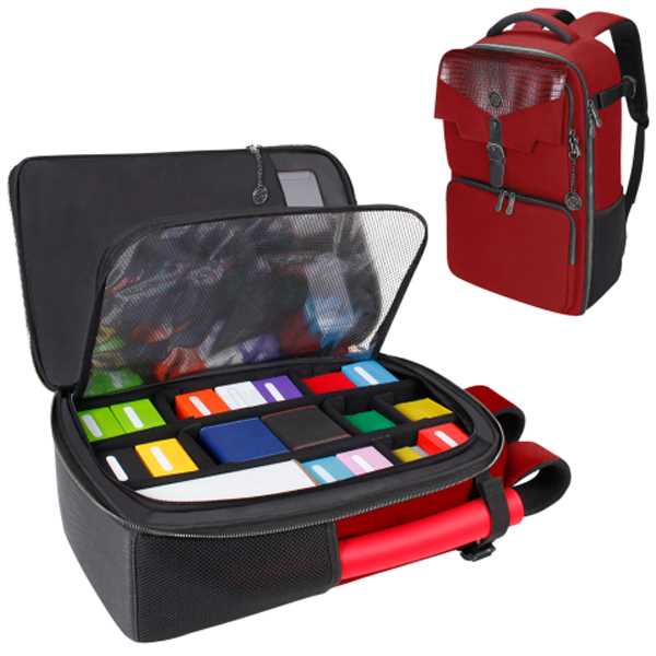 TCG Trading Card Backpack Collectors Edition Red Playmat by Enhance 1