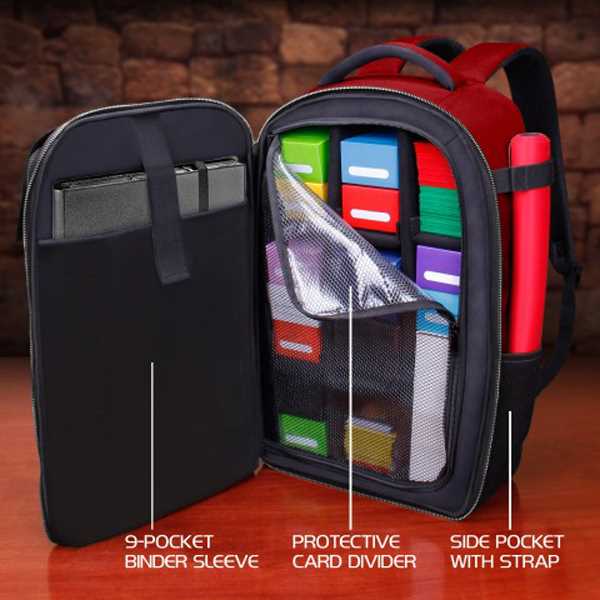 TCG Trading Card Backpack Collectors Edition Red Playmat by Enhance 2