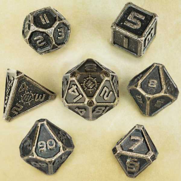 Enhance Tabletop RPGs 7pc Metal RPG Dice (Ancient Bronze)