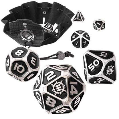 Tabletop Rpgs Collectors Edition 7PC Enamel Dice Set with Drawstring Pouch Black 1