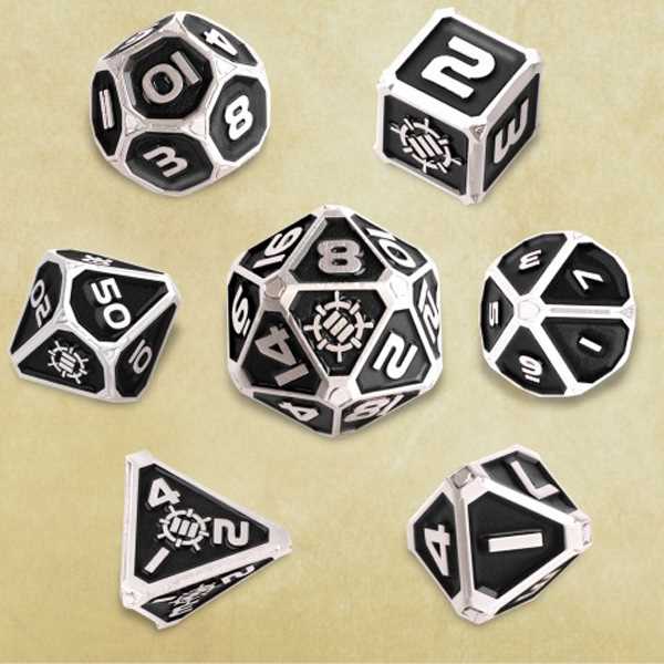 Tabletop Rpgs Collectors Edition 7PC Enamel Dice Set with Drawstring Pouch Black 5