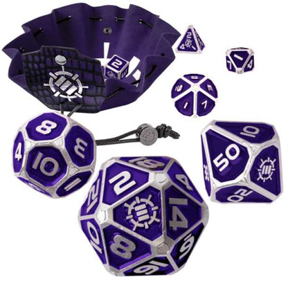Tabletop Rpgs Collectors Edition 7PC Enamel Dice Set with Drawstring Pouch Purple 1