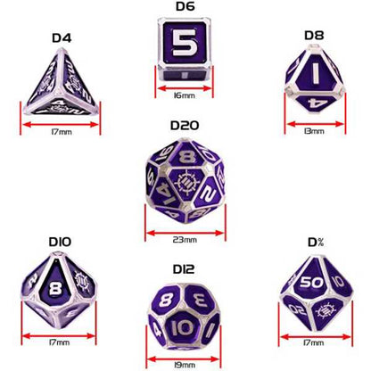 Tabletop Rpgs Collectors Edition 7PC Enamel Dice Set with Drawstring Pouch Purple 2