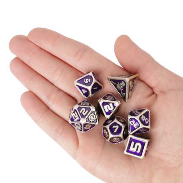 Tabletop Rpgs Collectors Edition 7PC Enamel Dice Set with Drawstring Pouch Purple 4