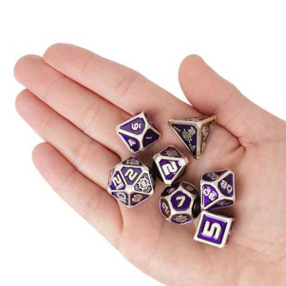Tabletop Rpgs Collectors Edition 7PC Enamel Dice Set with Drawstring Pouch Purple 4