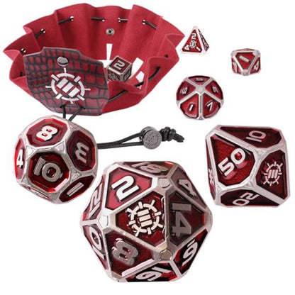 Tabletop Rpgs Collectors Edition 7PC Enamel Dice Set with Drawstring Pouch Red 1