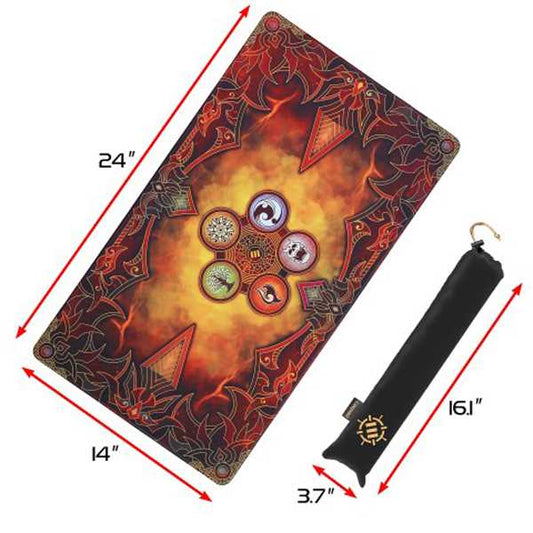 TCG Playmat with Stitched Edges and Drawstring Pouch Flames Playmat 2