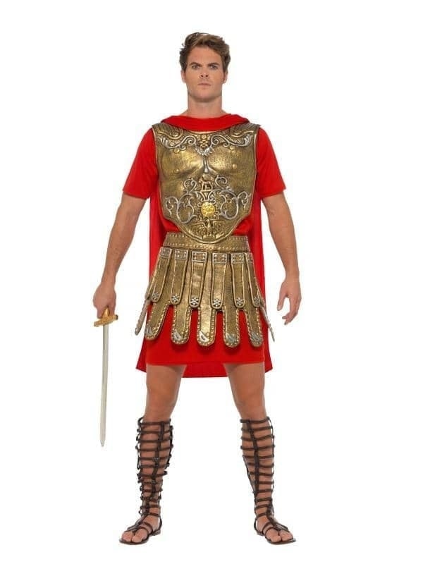 Economy Roman Gladiator Costume Adult Gold Red_1