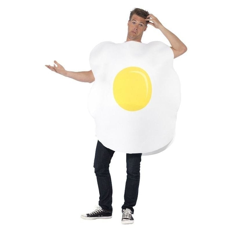 Egg Costume Adult White Yellow Tabard One Size 2
