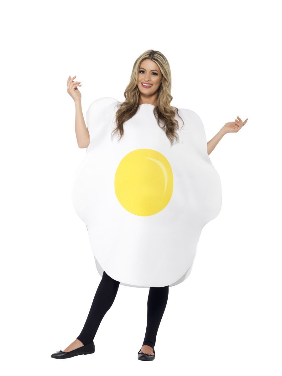 Egg Costume Adult White Yellow Tabard One Size_4