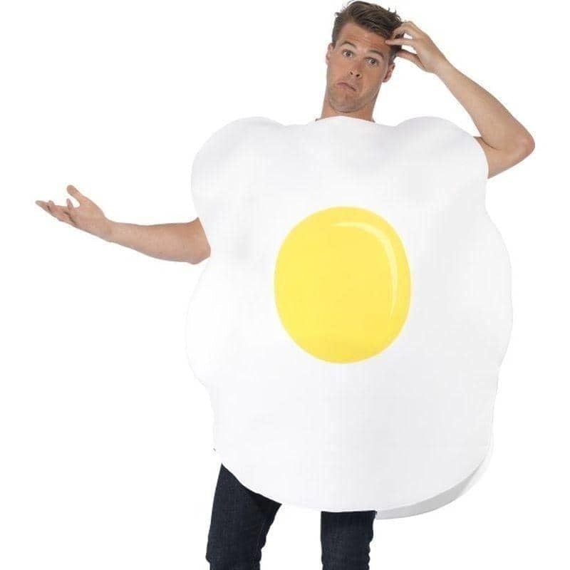 Egg Costume Adult White Yellow Tabard One Size 1