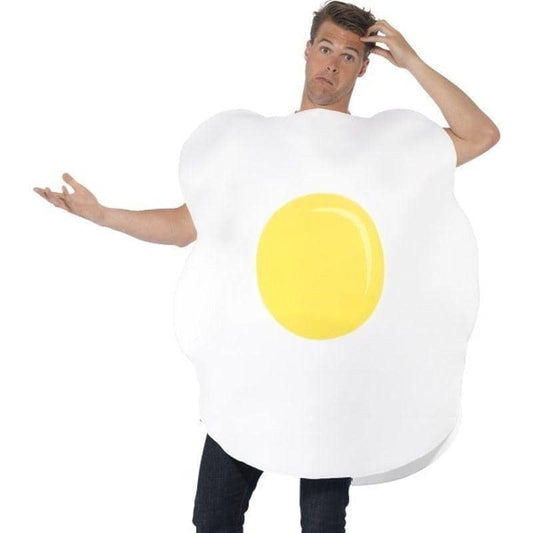 Egg Costume Adult White Yellow Tabard One Size 1