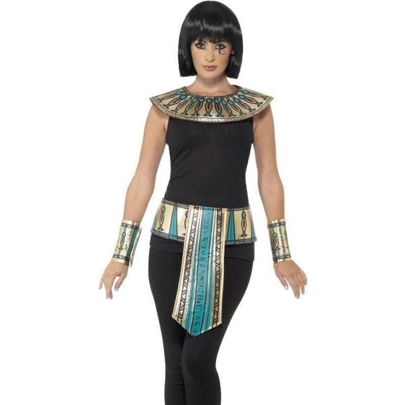 Egyptian Kit Adult Gold Collar Cuffs Belt Costume Accessory_1