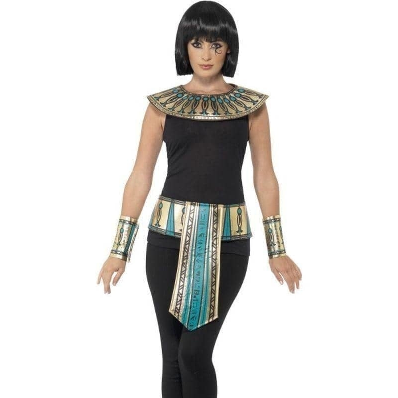 Egyptian Kit Adult Gold Collar Cuffs Belt Costume Accessory 1