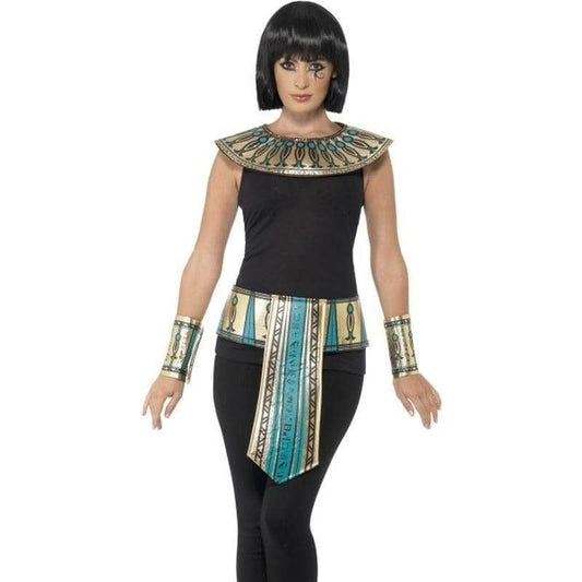 Egyptian Kit Adult Gold Collar Cuffs Belt Costume Accessory 1