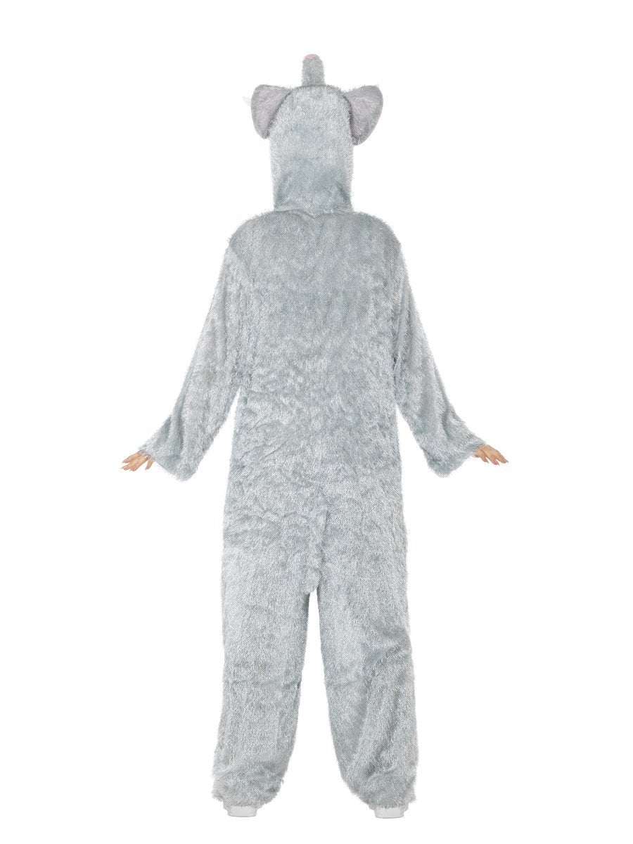 Elephant Costume Adult Grey Jumpsuit with Hood Tail 5